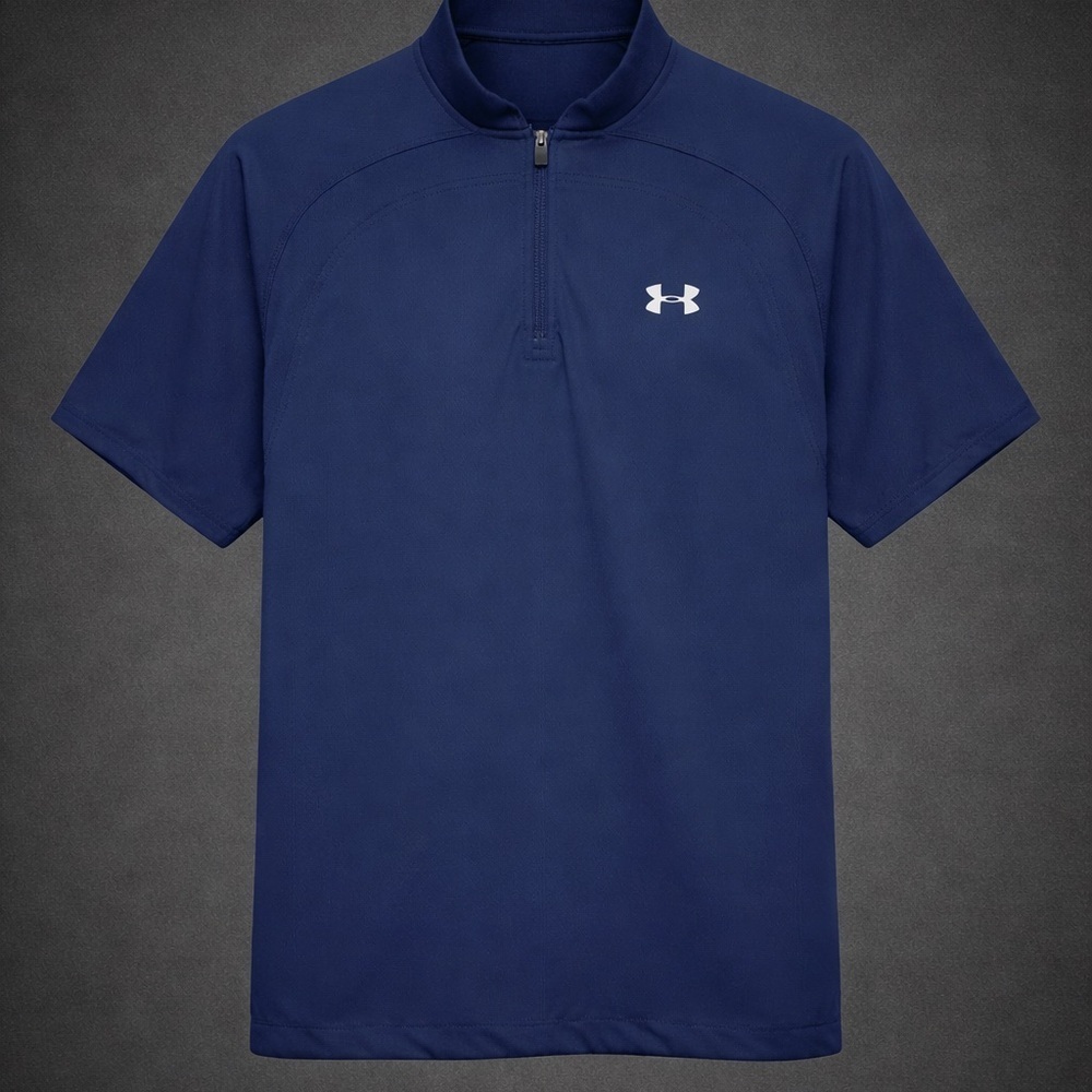 Under Armour Quarter Zip Pullover Navy Short Sleeve Golf Athletic Men’s Large